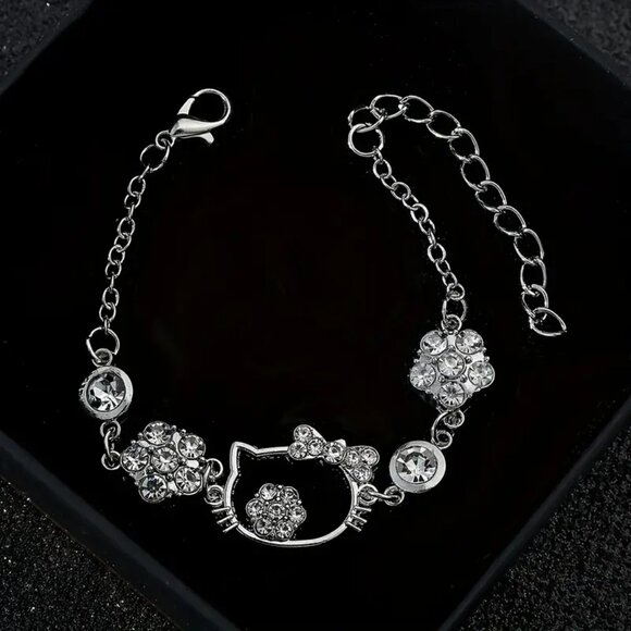 Hello Kitty Silver Bracelet with Crystals - Picture 5 of 7